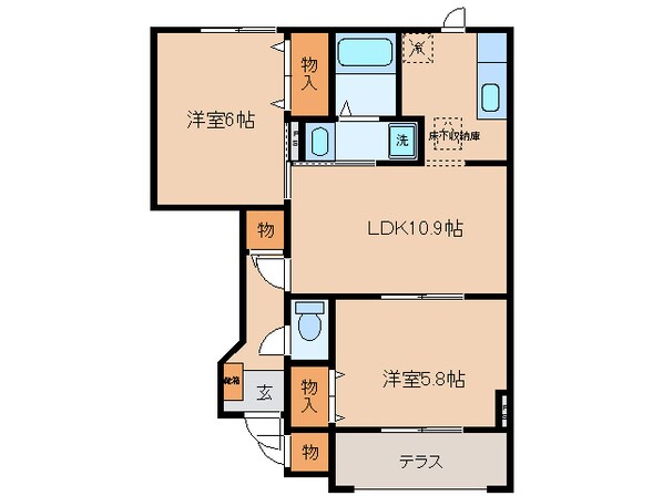 西尾駅 徒歩17分 1階の物件間取画像